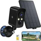 4G LTE Cellular Security Camera Wireless Outdoor, Magnetic, No WiFi Needed, 300° Pan, Solar Powered, Magnetic Mount 1-Min Install, SIM Included, PIR Motion & AI, 2K Night Vision, Lifetime 7-Day Cloud