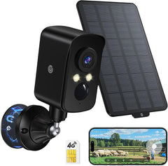 4G LTE Cellular Security Camera Wireless Outdoor, Magnetic, No WiFi Needed, 300° Pan, Solar Powered, Magnetic Mount 1-Min Install, SIM Included, PIR Motion & AI, 2K Night Vision, Lifetime 7-Day Cloud