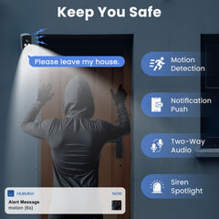 Naseto 300° Pan Wireless Outdoor Security Camera, Magnetic Mount, Battery Powered Cam Indoor, 2.4G WiFi, 2K, AI Detection, Night Vision, 2-Way Talk, Lifetime 7-Day Cloud/SD Storage, for Home Security, IP65