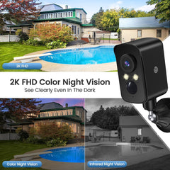 4G LTE Cellular Security Camera Wireless Outdoor, Magnetic, No WiFi Needed, 300° Pan, Solar Powered, Magnetic Mount 1-Min Install, SIM Included, PIR Motion & AI, 2K Night Vision, Lifetime 7-Day Cloud